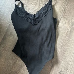 Pink By Victoria Secrets Womens Black Tank Bodysuit Size L